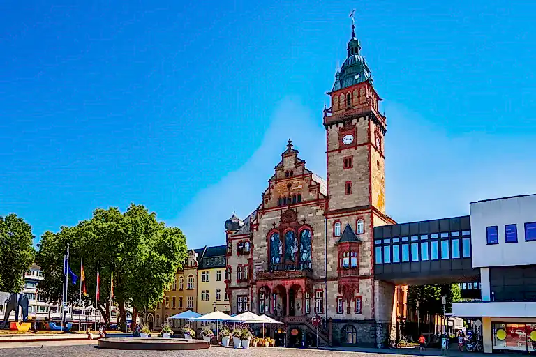 Mönchengladbach foto der stadt mit kirchturm
