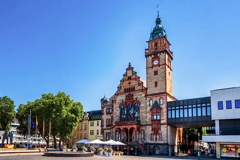 Mönchengladbach foto der stadt mit kirchturm